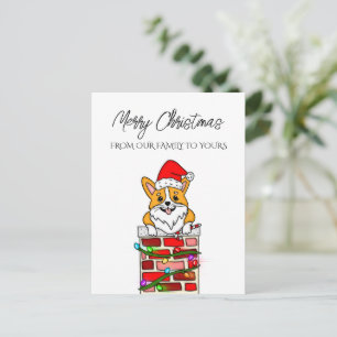 Cartão Postal De Festividades Cartão de Natal Personalizado com Papais noeis Cor