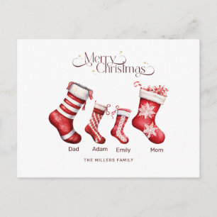 Cartão Postal De Festividades Cartão de Natal Personalizado da Família Feliz Nat