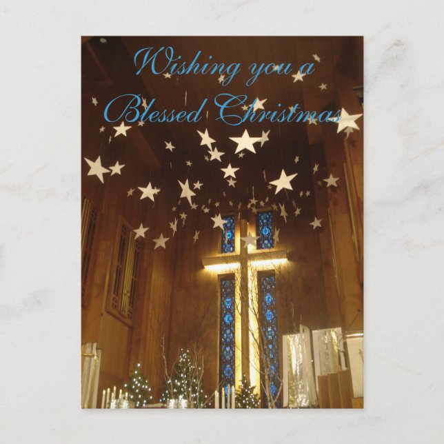 Cartão Postal De Festividades Cartão de Natal religioso (Frente)