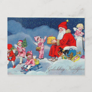 Cartão Postal De Festividades Cartão de Natal Retroativo: Design Clássico para N