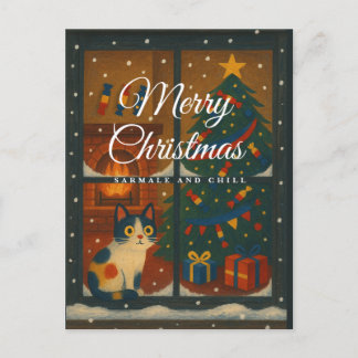 Cartão Postal De Festividades Cartão de Natal Sarmale e Chill