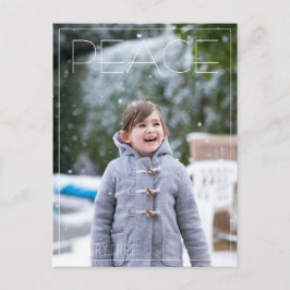 Cartão Postal De Festividades Cartão de Natal Simples de Foto de Férias de Paz