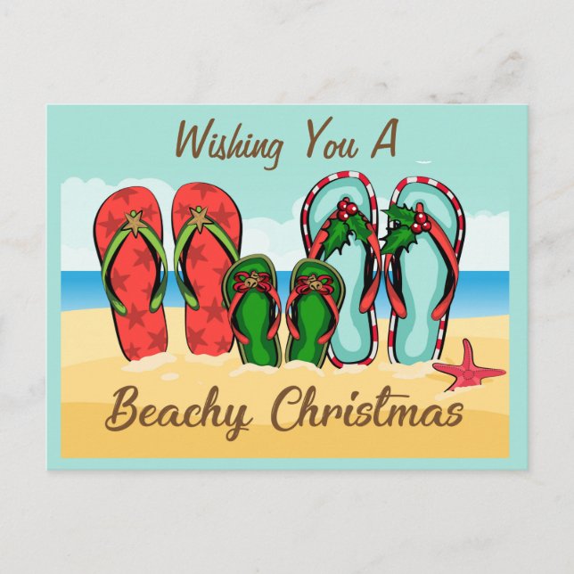 Cartão Postal De Festividades Cartão de Natal Tropical Dobrado (Frente)