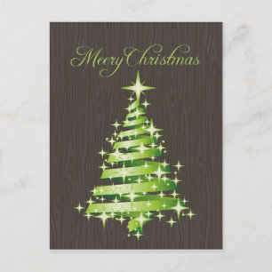 Cartão Postal De Festividades Cartão de Natal Verde feliz