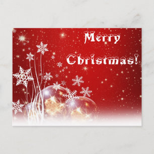 Cartão Postal De Festividades Cartão de Natal vermelho branco para neve