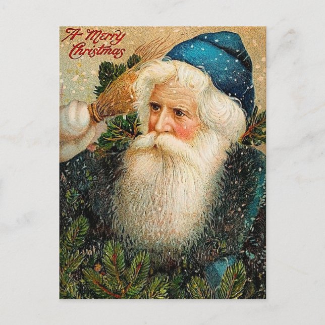 Cartão Postal De Festividades Cartão de Natal Vintage Santa Claus (Frente)