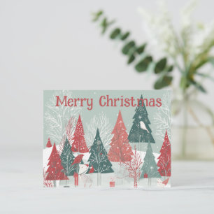 Cartão Postal De Festividades Cartão de Natal Whimsical Boughs - Feriado Quirky