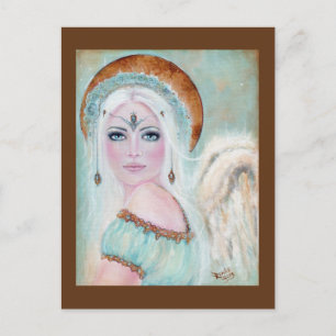 Cartão Postal De Festividades Cartão de Natal Whisper Angel por Renee L. Lavoie