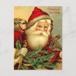 Cartão Postal De Festividades Cartão de Papai Noel do vintage