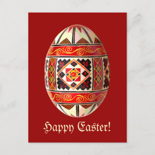 Cartão Postal De Festividades Cartão de Páscoa Pintado de Ovo Ucraniano Pysanky