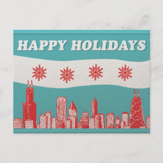 Cartão Postal De Festividades Cartão de Posto de Natal Chicago