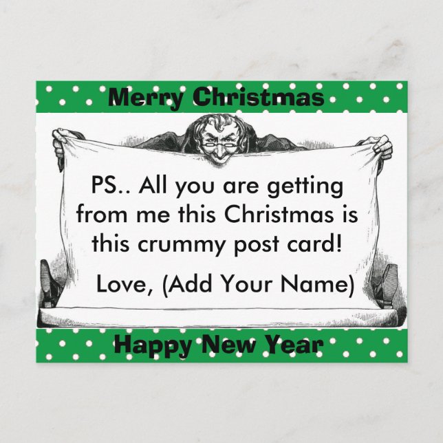 Cartão Postal De Festividades Cartão de Posto de Natal Engraçado (Frente)