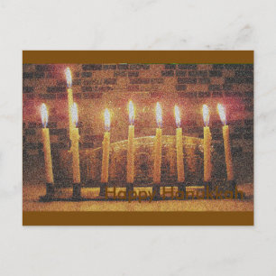 Cartão Postal De Festividades Cartão de Posto Feliz Hanukkah Menorah