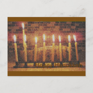 Cartão Postal De Festividades Cartão de Posto Feliz Hanukkah Menorah