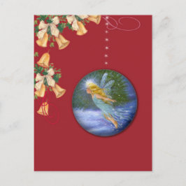 Cartão Postal De Festividades Cartão de posto para fadas de Natal mágicas