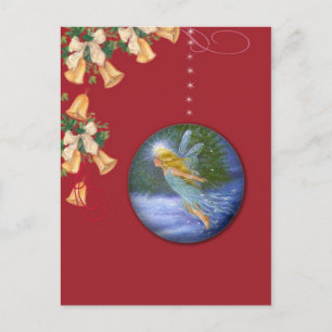 Cartão Postal De Festividades Cartão de posto para fadas de Natal mágicas