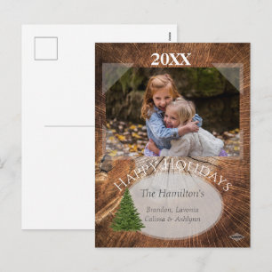 Cartão Postal De Festividades Cartão de Posto Rustic Naturalist Holiday HAMbyWG