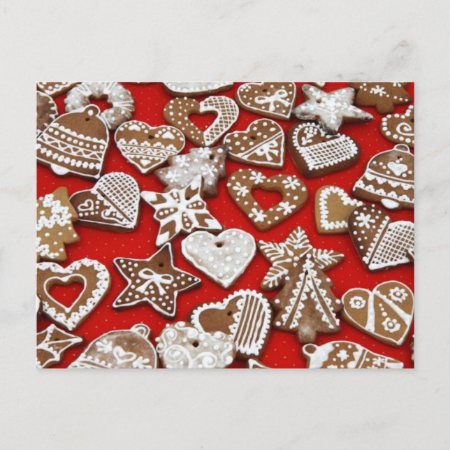 Cartão Postal De Festividades Cartão de Receita de Cookie de Natal (Frente)