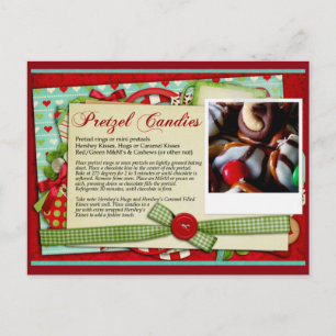 Cartão Postal De Festividades CARTÃO DE RECIPE DE Natal Pretzel Candy
