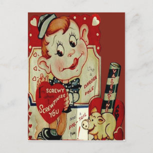 Cartão Postal De Festividades Cartão de São Valentão Vintage Retro Louco