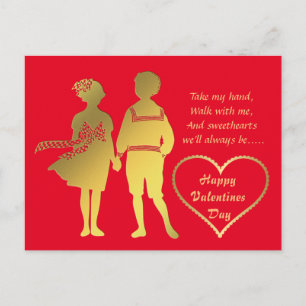 Cartão Postal De Festividades Cartão de São Valentim de Casal Antigo de Mão Dada