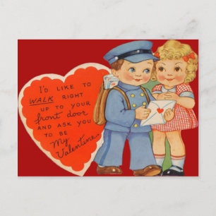 Cartão Postal De Festividades Cartão de São Valentim de Correio Retro Vintage