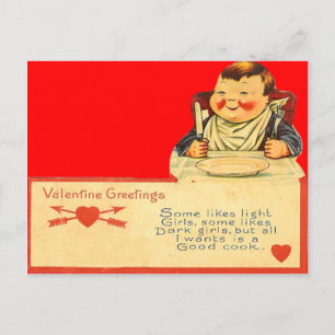 Cartão Postal De Festividades Cartão de São Valentim de Cozinheira Boa Vintage R