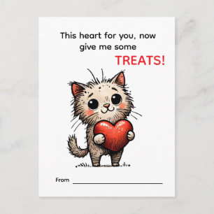 Cartão Postal De Festividades Cartão de São Valentim de Gato Fofo
