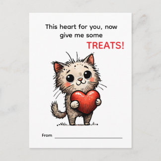 Cartão Postal De Festividades Cartão de São Valentim de Gato Fofo