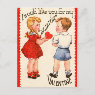 Cartão Postal De Festividades Cartão de São Valentim "Ditador" Vintage Retro