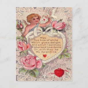 Cartão Postal De Festividades Cartão de São Valentim Vintage Retro Vitoriano Cup