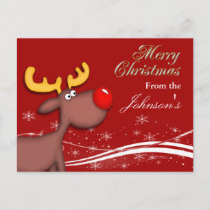 Cartão Postal De Festividades Cartão de Saudação de Natal Rudolf