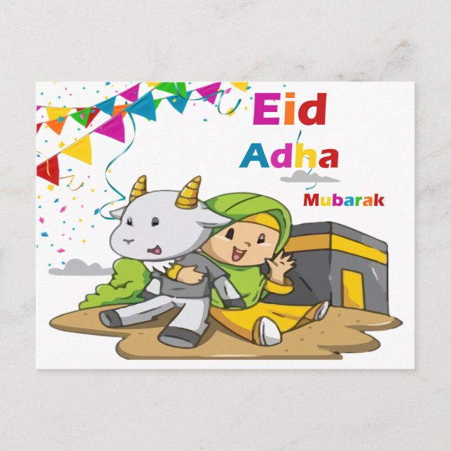 Cartão Postal De Festividades Cartão de Saudação Eid Al-Adha Mubarak (Frente)