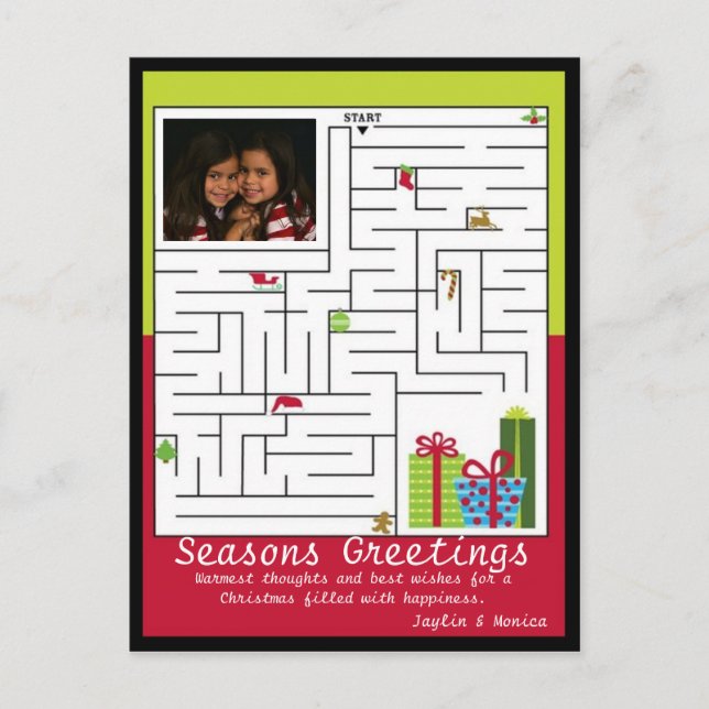 Cartão Postal De Festividades Cartão de Saudação Maze Feriado (Frente)