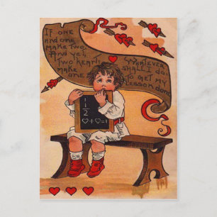 Cartão Postal De Festividades Cartão de Valentão de Amor de Aprendizado de Estud