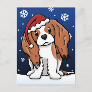 Cartão Postal De Festividades Cartão descuidado do Natal do Spaniel de Kawaii