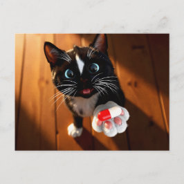 Cartão Postal De Festividades Cartão Divertido de Recuperação | Gato Entrega Seu