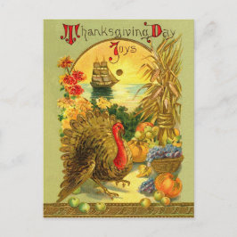 Cartão Postal De Festividades Cartão do dia da acção de graças do vintage