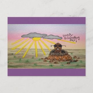 Cartão Postal De Festividades Cartão do dia de Groundhog, dia de Groundhog