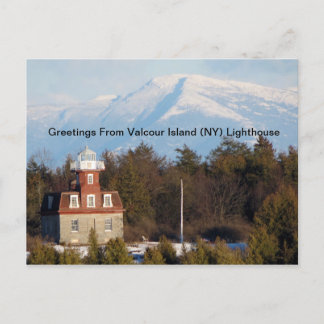 Cartão Postal De Festividades Cartão do farol de Valcour do Adirondacks (NY)