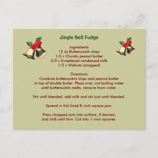Cartão Postal De Festividades Cartão do Fudge de Jingle Bell