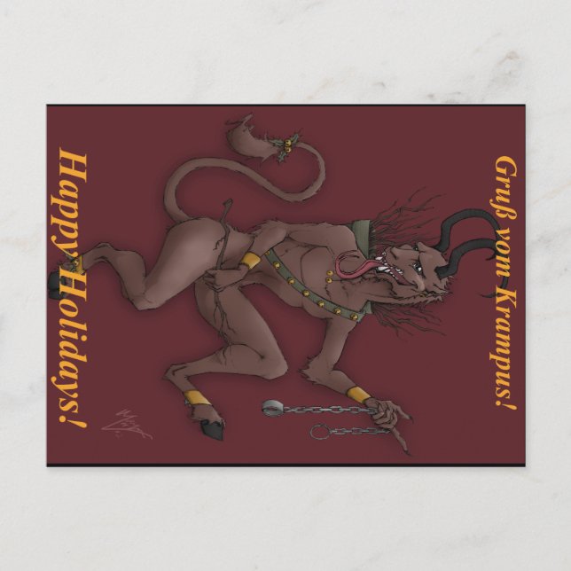 Cartão Postal De Festividades Cartão do Natal de Krampus (Frente)