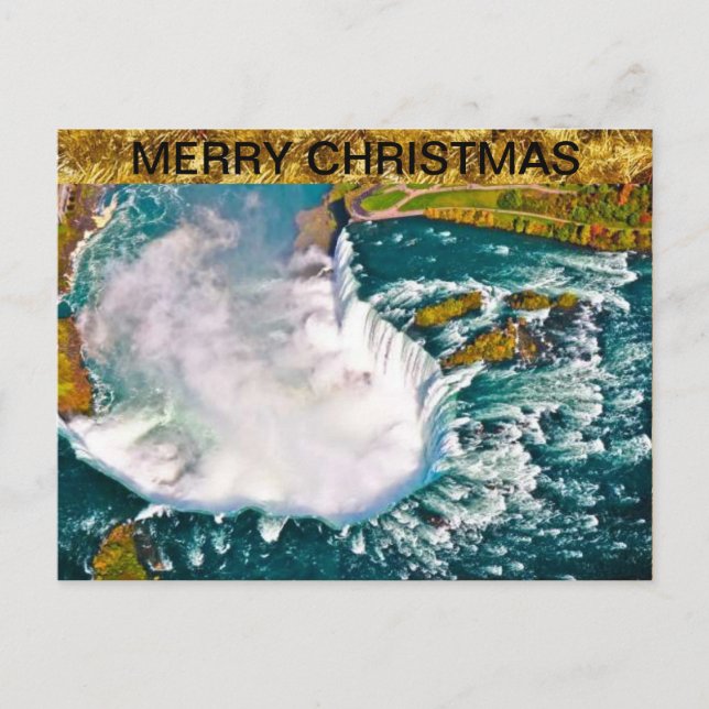 Cartão Postal De Festividades Cartão do Natal de Niagara Falls (Frente)
