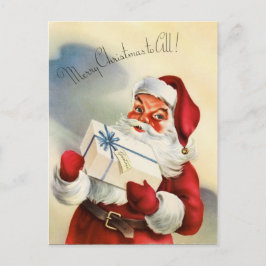 Cartão Postal De Festividades Cartão do Natal de Papai Noel do vintage