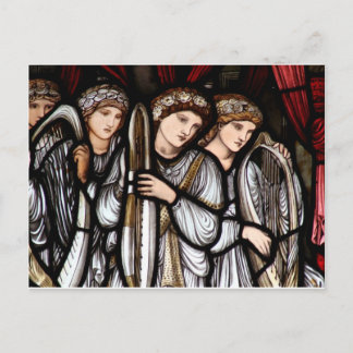 Cartão Postal De Festividades Cartão do Natal dos anjos de Burne-Jones