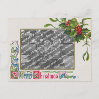 Cartão Postal De Festividades "Cartão do quadro da foto do vintage de um Natal