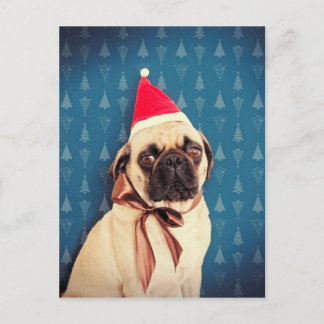 Cartão Postal De Festividades Cartão do XMas de Lola do Pug