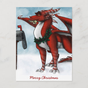 Cartão Postal De Festividades Cartão Dragão de Natal