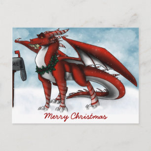 Cartão Postal De Festividades Cartão Dragão de Natal