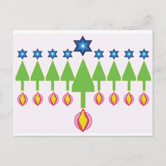 Cartão Postal De Festividades Cartão Hanukkah Chrismukkah de Natal